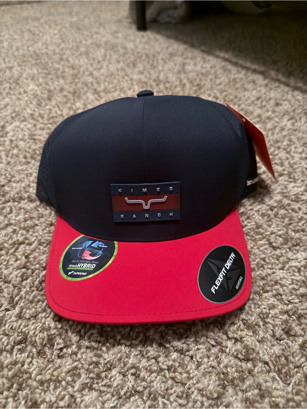 Kimes Ranch navy and Red Structured Flexfit Cap